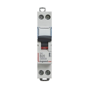 Legrand DX3 | Автоматичен прекъсвач | 1P+N, 20A, крива B, 6kA Legrand DX3 | Автоматичен прекъсвач | 1P+N, 20A, крива B, 6kA