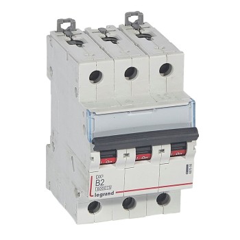 Legrand DX3 | Автоматичен прекъсвач | 3P, 2A, крива B, 6kA
