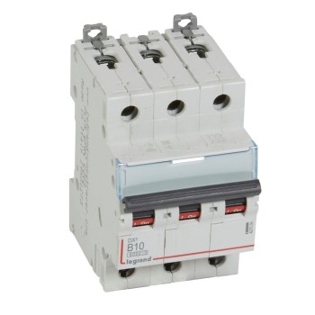 Legrand DX3 | Автоматичен прекъсвач | 3P, 10A, крива B, 6kA
