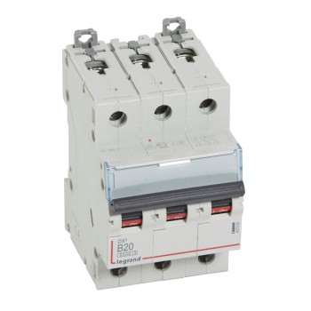 Legrand DX3 | Автоматичен прекъсвач | 3P, 20A, крива B, 6kA