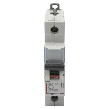 Legrand DX3 | Автоматичен прекъсвач | 1P, 3A, крива C, 6kA Legrand DX3 | Автоматичен прекъсвач | 1P, 3A, крива C, 6kA