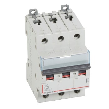 Legrand DX3 | Автоматичен прекъсвач | 3P, 3A, крива C, 6kA