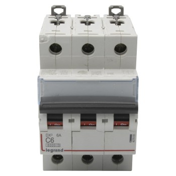 Legrand DX3 | Автоматичен прекъсвач | 3P, 6A, крива C, 6kA
