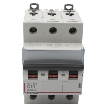 Legrand DX3 | Автоматичен прекъсвач | 3P, 10A, крива C, 6kA