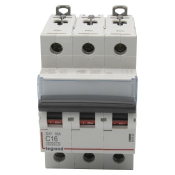 Legrand DX3 | Автоматичен прекъсвач | 3P, 16A, крива C, 6kA