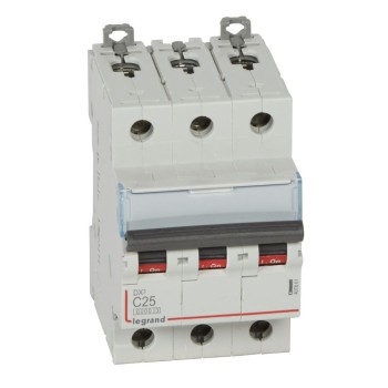Legrand DX3 | Автоматичен прекъсвач | 3P, 25A, крива C, 6kA