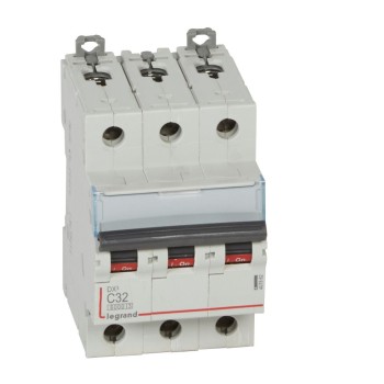 Legrand DX3 | Автоматичен прекъсвач | 3P, 32A, крива C, 6kA