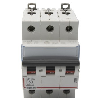 Legrand DX3 | Автоматичен прекъсвач | 3P, 50A, крива C, 6kA