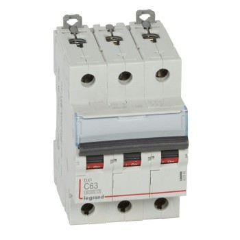 Legrand DX3 | Автоматичен прекъсвач | 3P, 63A, крива C, 6kA