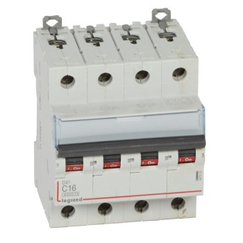 Legrand DX3 | Автоматичен прекъсвач | 4P, 16A, крива C, 6kA