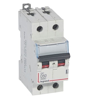 Legrand DX3 | ΠΠ²ΡΠΎΠΌΠ°ΡΠΈΡΠ΅Π½ ΠΏΡΠ΅ΠΊΡΡΠ²Π°Ρ | 2P, 50A, ΠΊΡΠΈΠ²Π° D, 6kA Legrand DX3 | ΠΠ²ΡΠΎΠΌΠ°ΡΠΈΡΠ΅Π½ ΠΏΡΠ΅ΠΊΡΡΠ²Π°Ρ | 2P, 50A, ΠΊΡΠΈΠ²Π° D, 6kA