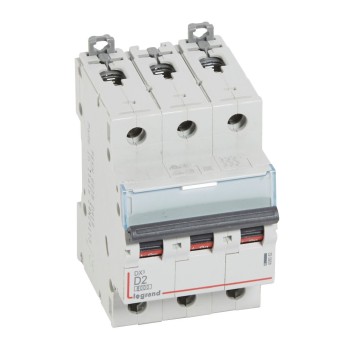 Legrand DX3 | Автоматичен прекъсвач | 3P, 2A, крива D, 6kA