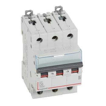 Legrand DX3 | Автоматичен прекъсвач | 3P, 6A, крива D, 6kA