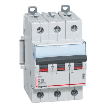 Legrand DX3 | Автоматичен прекъсвач | 3P, 10A, крива D, 6kA