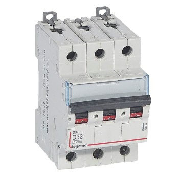 Legrand DX3 | Автоматичен прекъсвач | 3P, 32A, крива D, 6kA