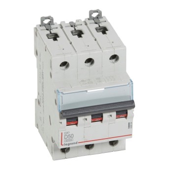 Legrand DX3 | Автоматичен прекъсвач | 3P, 50A, крива D, 6kA