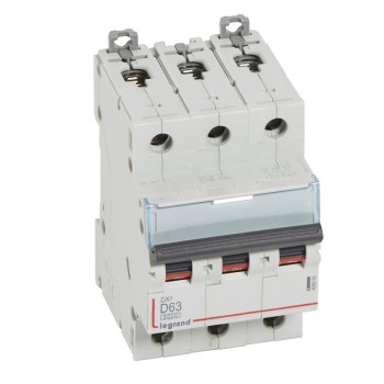Legrand DX3 | Автоматичен прекъсвач | 3P, 63A, крива D, 6kA