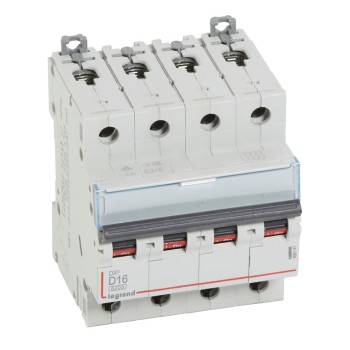 Legrand DX3 | Автоматичен прекъсвач | 4P, 16A, крива D, 6kA