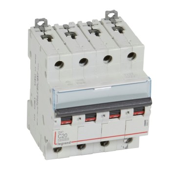 Legrand DX3 | Автоматичен прекъсвач | 4P, 20A, крива C, 10kA