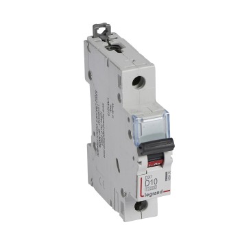 Legrand DX3 | Автоматичен прекъсвач | 1P, 10A, крива D, 10kA Legrand DX3 | Автоматичен прекъсвач | 1P, 10A, крива D, 10kA