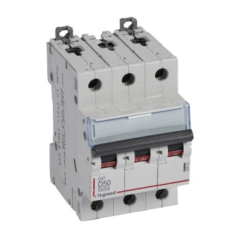 Legrand DX3 | Автоматичен прекъсвач | 3P, 50A, крива D, 10kA