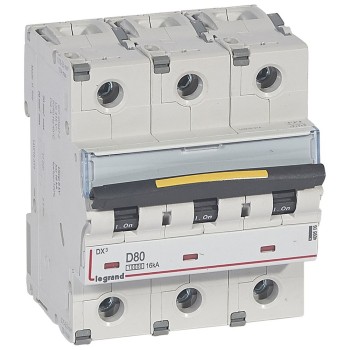 Legrand DX3 | Автоматичен прекъсвач | 3P, 80A, крива D, 10kA