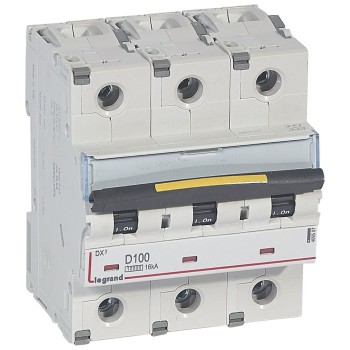 Legrand DX3 | Автоматичен прекъсвач | 3P, 100A, крива D, 10kA