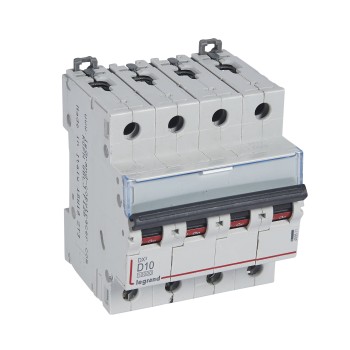 Legrand DX3 | Автоматичен прекъсвач | 4P, 10A, крива D, 10kA