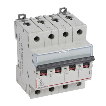 Legrand DX3 | Автоматичен прекъсвач | 4P, 20A, крива D, 10kA