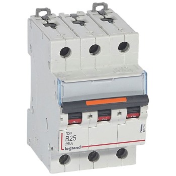 Legrand DX3 | Автоматичен прекъсвач | 3P, 25A, крива B, 25kA