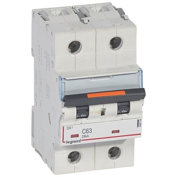 Legrand DX3 | ΠΠ²ΡΠΎΠΌΠ°ΡΠΈΡΠ΅Π½ ΠΏΡΠ΅ΠΊΡΡΠ²Π°Ρ | 2P, 63A, ΠΊΡΠΈΠ²Π° C, 25kA Legrand DX3 | ΠΠ²ΡΠΎΠΌΠ°ΡΠΈΡΠ΅Π½ ΠΏΡΠ΅ΠΊΡΡΠ²Π°Ρ | 2P, 63A, ΠΊΡΠΈΠ²Π° C, 25kA