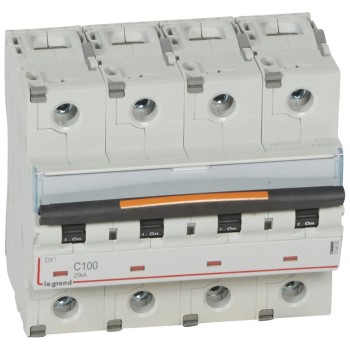 Legrand DX3 | Автоматичен прекъсвач | 4P, 100A, крива C, 25kA