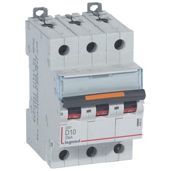 Legrand DX3 | Автоматичен прекъсвач | 3P, 10A, крива D, 25kA