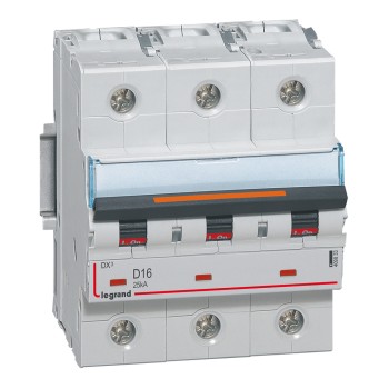 Legrand DX3 | Автоматичен прекъсвач | 3P, 16A, крива D, 25kA
