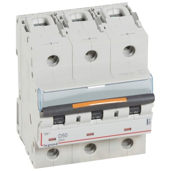 Legrand DX3 | Автоматичен прекъсвач | 3P, 50A, крива D, 25kA