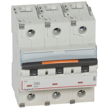 Legrand DX3 | Автоматичен прекъсвач | 3P, 80A, крива D, 25kA