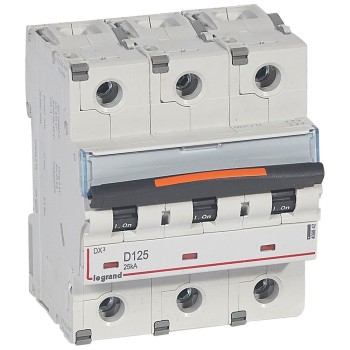 Legrand DX3 | Автоматичен прекъсвач | 3P, 125A, крива D, 25kA