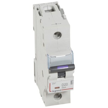 Legrand DX3 | Автоматичен прекъсвач | 1P, 20A, крива D, 50kA Legrand DX3 | Автоматичен прекъсвач | 1P, 20A, крива D, 50kA