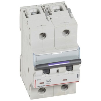 Legrand DX3 | Автоматичен прекъсвач | 2P, 20A, крива D, 50kA Legrand DX3 | Автоматичен прекъсвач | 2P, 20A, крива D, 50kA