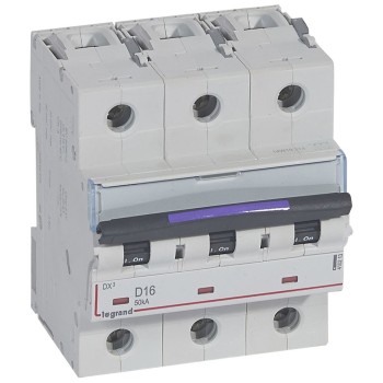Legrand DX3 | Автоматичен прекъсвач | 3P, 16A, крива D, 50kA