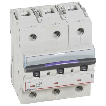 Legrand DX3 | Автоматичен прекъсвач | 3P, 20A, крива D, 50kA