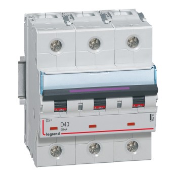 Legrand DX3 | Автоматичен прекъсвач | 3P, 40A, крива D, 50kA