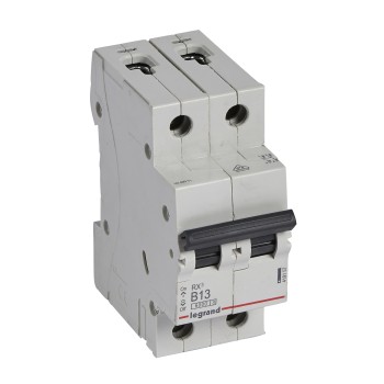 Legrand RX3 | Автоматичен прекъсвач | 2P, 13A, крива B, 6kA Legrand RX3 | Автоматичен прекъсвач | 2P, 13A, крива B, 6kA