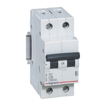Legrand RX3 | Автоматичен прекъсвач | 2P, 6A, крива C, 6kA Legrand RX3 | Автоматичен прекъсвач | 2P, 6A, крива C, 6kA