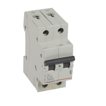 Legrand RX3 | Автоматичен прекъсвач | 2P, 13A, крива C, 6kA Legrand RX3 | Автоматичен прекъсвач | 2P, 13A, крива C, 6kA