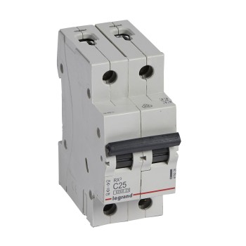 Legrand RX3 | Автоматичен прекъсвач | 2P, 25A, крива C, 6kA Legrand RX3 | Автоматичен прекъсвач | 2P, 25A, крива C, 6kA