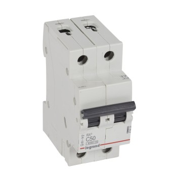 Legrand RX3 | Автоматичен прекъсвач | 2P, 50A, крива C, 6kA Legrand RX3 | Автоматичен прекъсвач | 2P, 50A, крива C, 6kA
