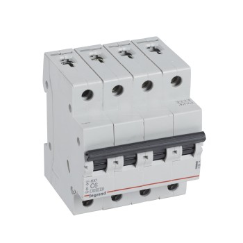 Legrand RX3 | Автоматичен прекъсвач | 4P, 6A, крива C, 6kA