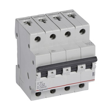 Legrand RX3 | Автоматичен прекъсвач | 4P, 32A, крива C, 6kA