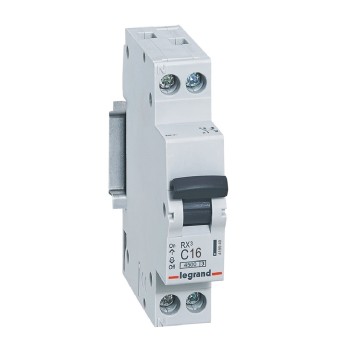 Legrand RX3 | Автоматичен прекъсвач | 1P+N, 16A, крива C, 4.5kA Legrand RX3 | Автоматичен прекъсвач | 1P+N, 16A, крива C, 4.5kA